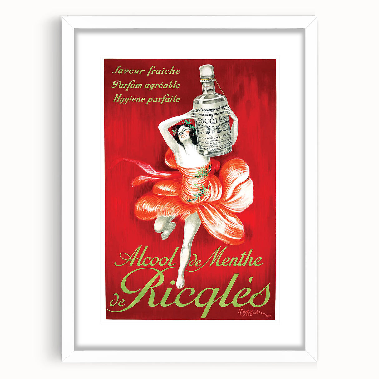 Vintage Ricqlès Alcohol de Menthe Poster – Retro Drink Ad with Bold Design