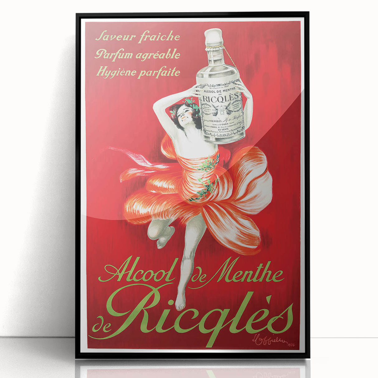 Vintage Ricqlès Alcohol de Menthe Poster – Retro Drink Ad with Bold Design