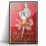 Vintage Ricqlès Alcohol de Menthe Poster – Retro Drink Ad with Bold Design
