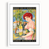 Vintage Grands Vins de Bordeaux Poster – Retro Wine Ad with Elegant Design