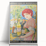 Vintage Grands Vins de Bordeaux Poster – Retro Wine Ad with Elegant Design