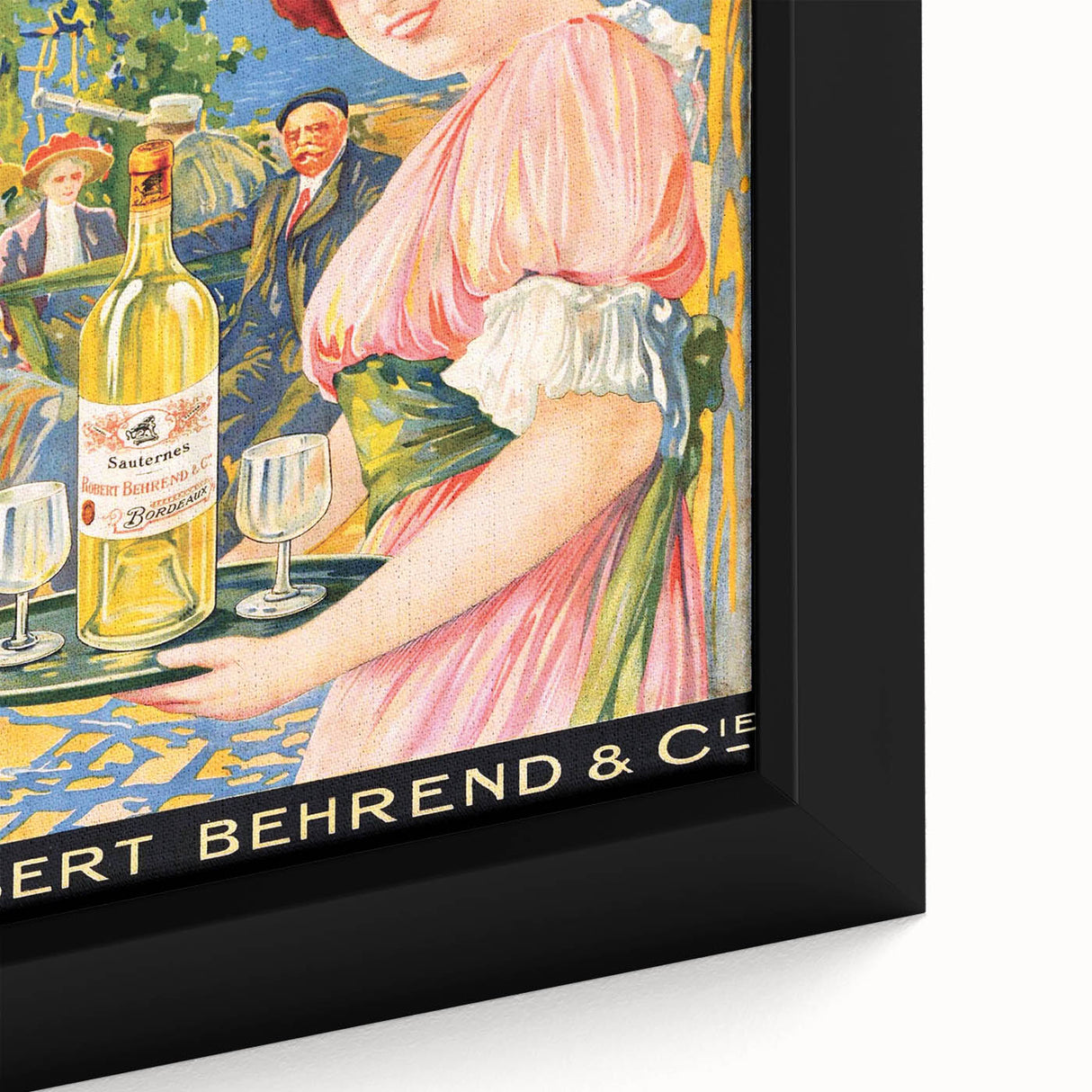 Vintage Grands Vins de Bordeaux Poster – Retro Wine Ad with Elegant Design