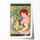 Vintage Grands Vins de Bordeaux Poster – Retro Wine Ad with Elegant Design