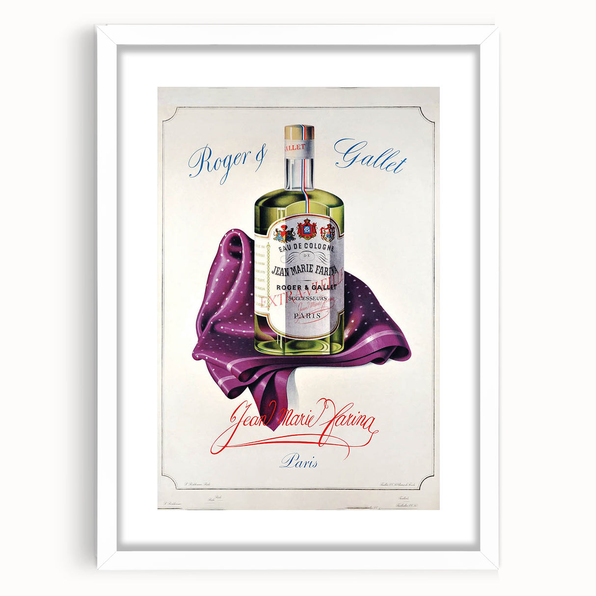 Vintage Roger & Gallet Jean Marie Farina Eau de Cologne Poster – Retro Perfume Ad