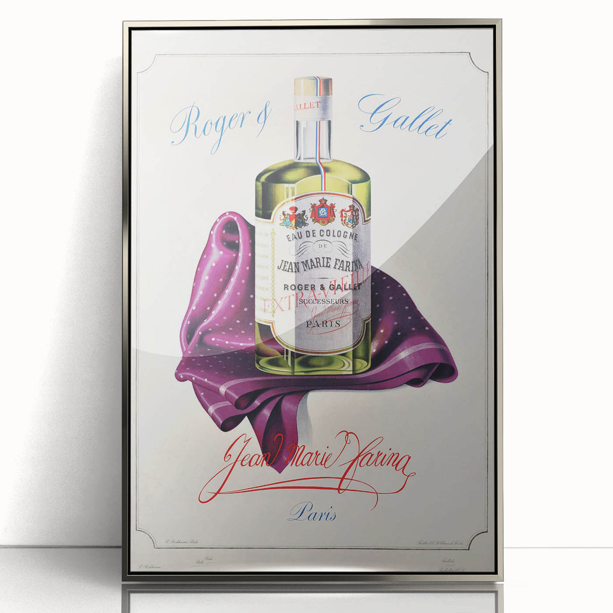 Vintage Roger & Gallet Jean Marie Farina Eau de Cologne Poster – Retro Perfume Ad