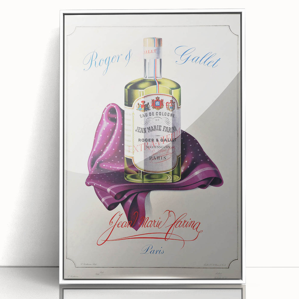 Vintage Roger & Gallet Jean Marie Farina Eau de Cologne Poster – Retro Perfume Ad