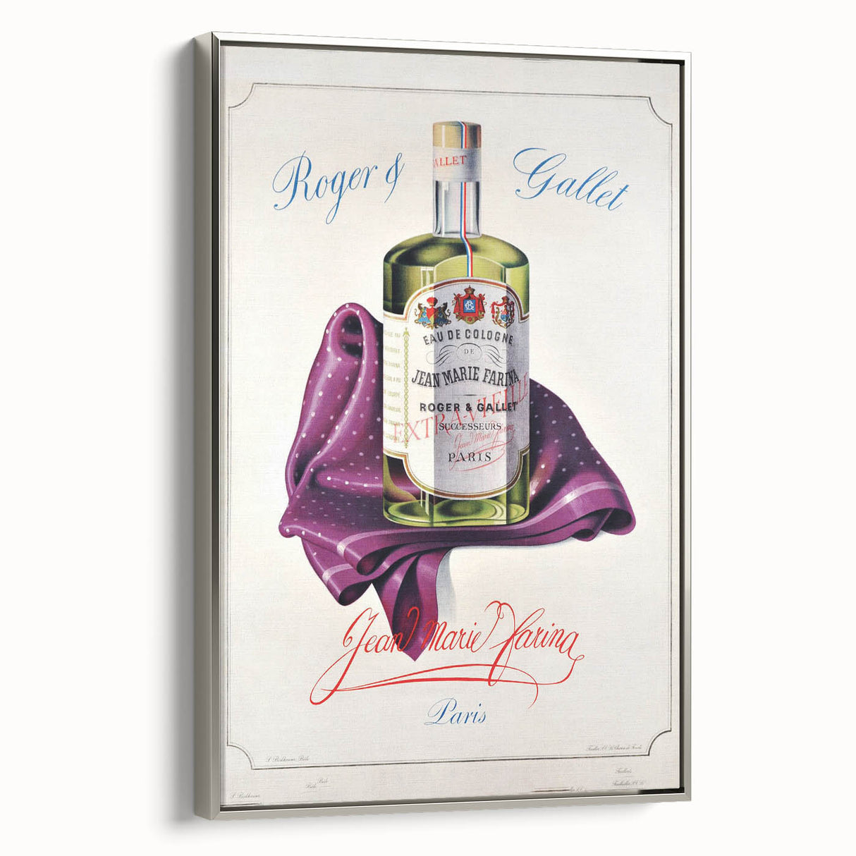 Vintage Roger & Gallet Jean Marie Farina Eau de Cologne Poster – Retro Perfume Ad
