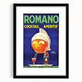 Vintage Romano Cocktail Aperitif Poster – Retro Drink Advertisement