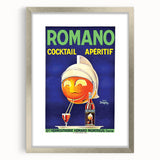 Vintage Romano Cocktail Aperitif Poster – Retro Drink Advertisement