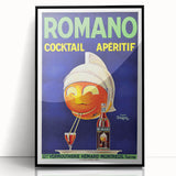 Vintage Romano Cocktail Aperitif Poster – Retro Drink Advertisement