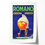 Vintage Romano Cocktail Aperitif Poster – Retro Drink Advertisement