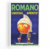 Vintage Romano Cocktail Aperitif Poster – Retro Drink Advertisement