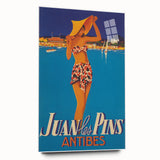 Juan les Pins Antibes Vintage Poster: Retro Beach Vacation Print