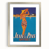 Juan les Pins Antibes Vintage Poster: Retro Beach Vacation Print