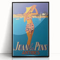 Juan les Pins Antibes Vintage Poster: Retro Beach Vacation Print