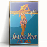 Juan les Pins Antibes Vintage Poster: Retro Beach Vacation Print
