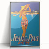 Juan les Pins Antibes Vintage Poster: Retro Beach Vacation Print