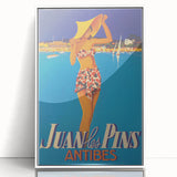 Juan les Pins Antibes Vintage Poster: Retro Beach Vacation Print