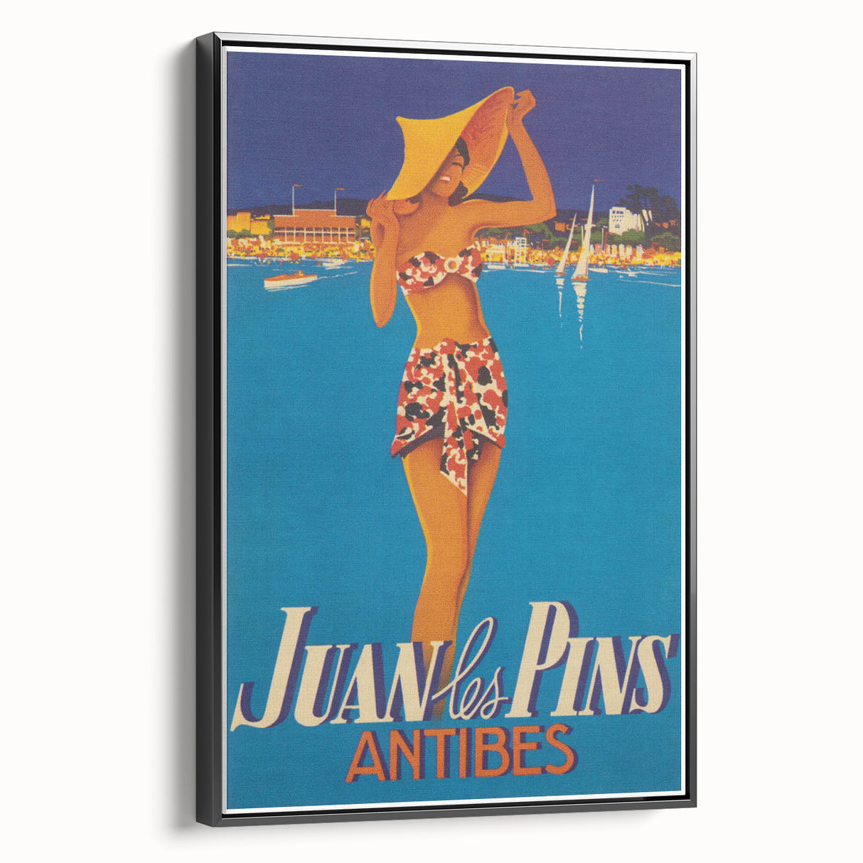 Juan les Pins Antibes Vintage Poster: Retro Beach Vacation Print