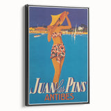 Juan les Pins Antibes Vintage Poster: Retro Beach Vacation Print