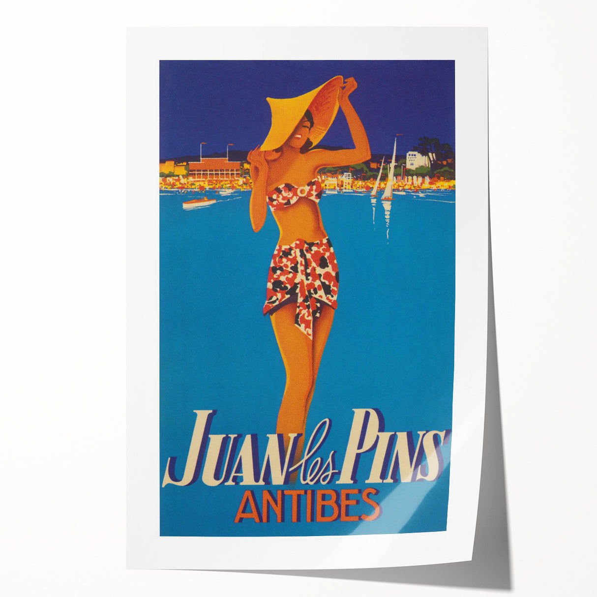 Juan les Pins Antibes Vintage Poster: Retro Beach Vacation Print