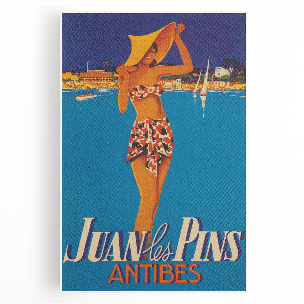 Juan les Pins Antibes Vintage Poster: Retro Beach Vacation Print