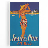 Juan les Pins Antibes Vintage Poster: Retro Beach Vacation Print