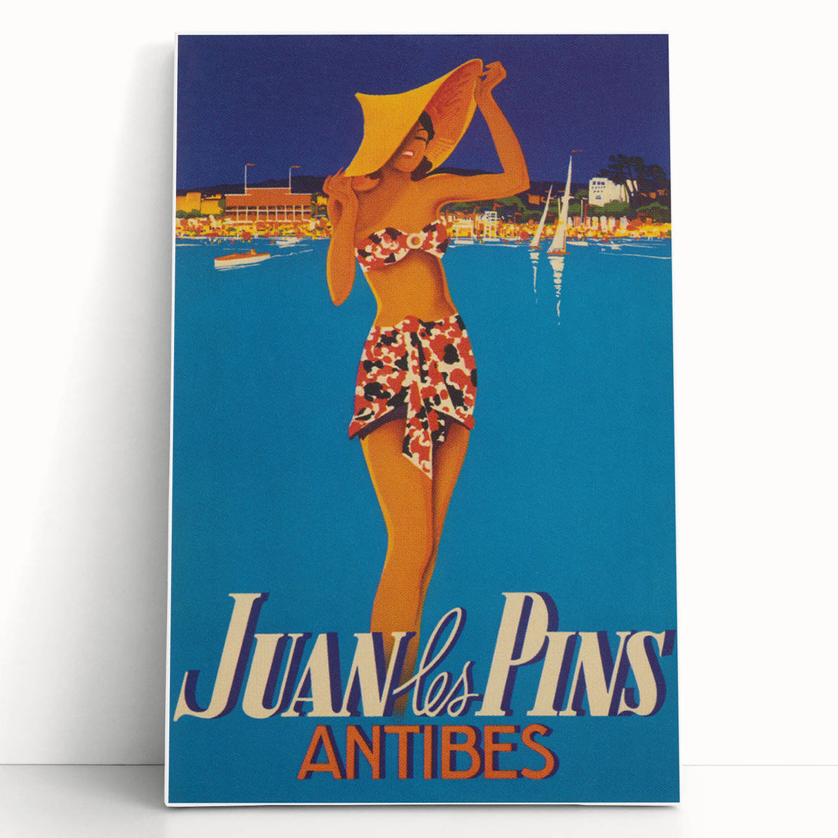 Juan les Pins Antibes Vintage Poster: Retro Beach Vacation Print