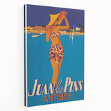 Juan les Pins Antibes Vintage Poster: Retro Beach Vacation Print