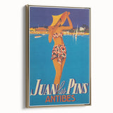 Juan les Pins Antibes Vintage Poster: Retro Beach Vacation Print