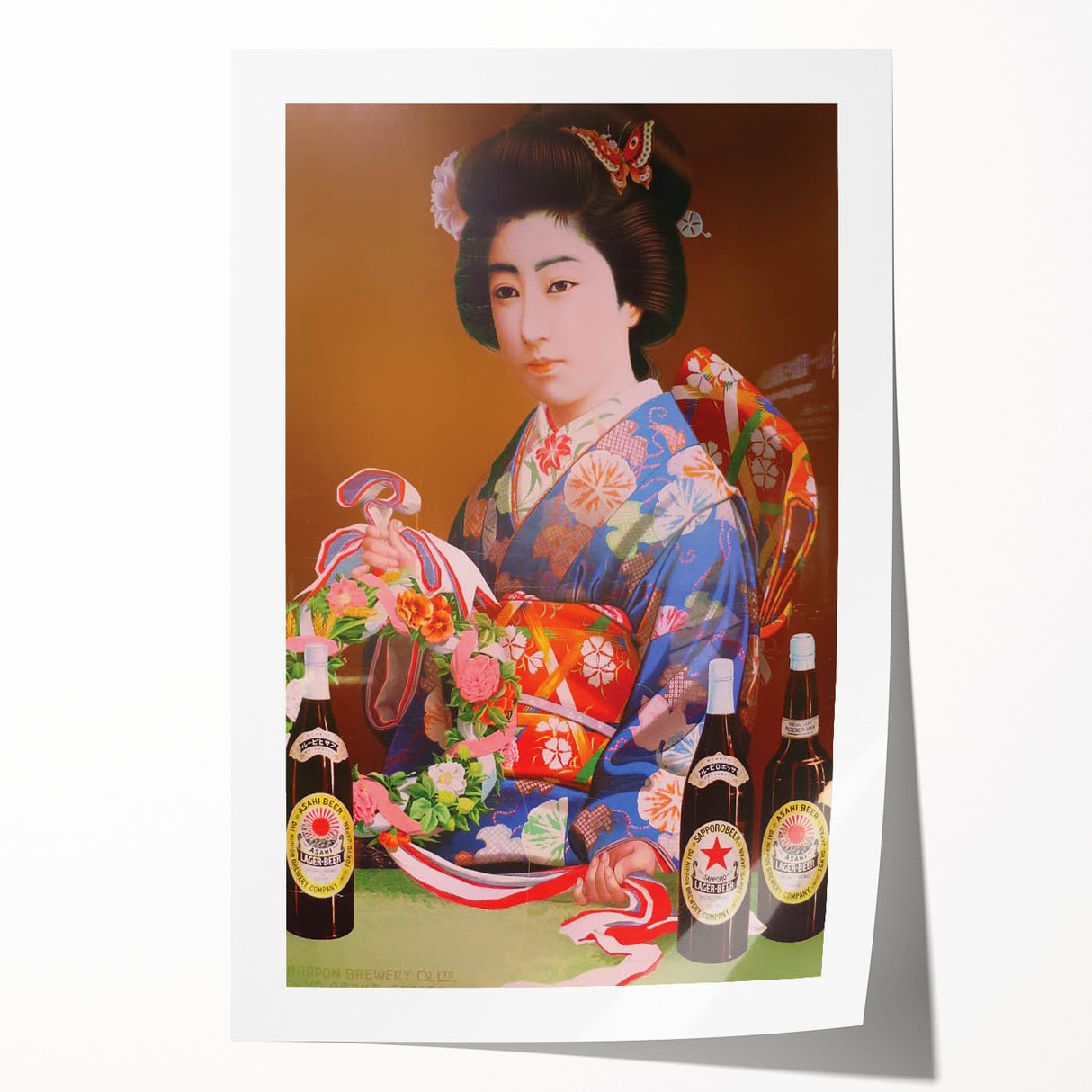 Vintage Asahi Beer Poster – Retro Japanese Advertising Wall Art