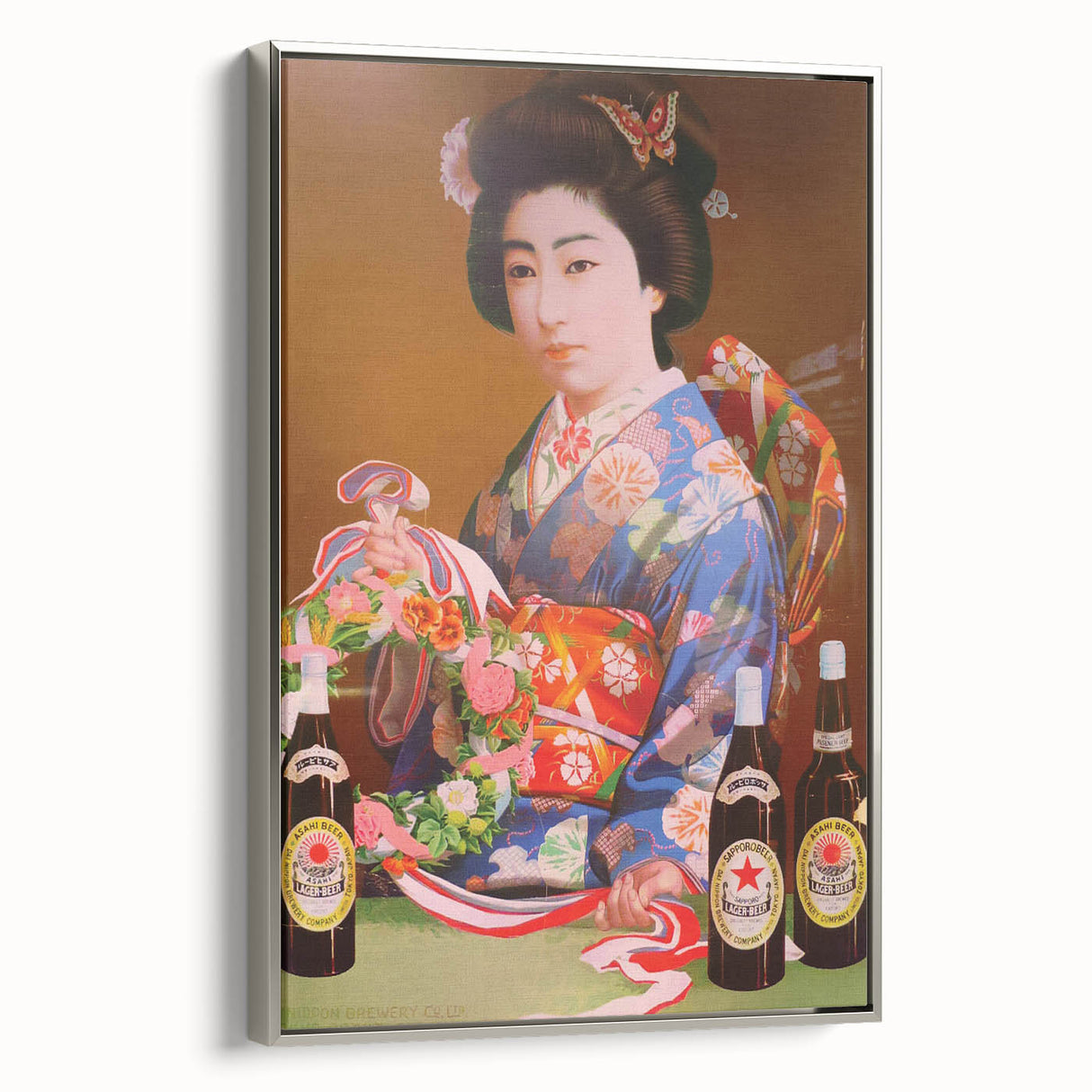 Vintage Asahi Beer Poster – Retro Japanese Advertising Wall Art