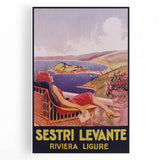Vintage Sestri Levante Poster – Retro Italian Riviera Travel Art