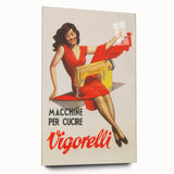 Vintage Vigorelli Sewing Machine Poster – Retro Italian Advertising Art