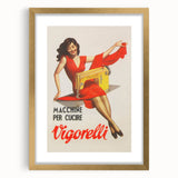 Vintage Vigorelli Sewing Machine Poster – Retro Italian Advertising Art