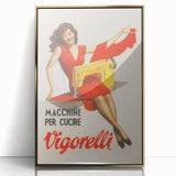 Vintage Vigorelli Sewing Machine Poster – Retro Italian Advertising Art