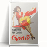 Vintage Vigorelli Sewing Machine Poster – Retro Italian Advertising Art