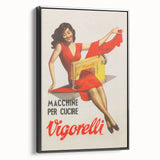 Vintage Vigorelli Sewing Machine Poster – Retro Italian Advertising Art
