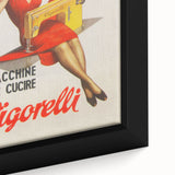 Vintage Vigorelli Sewing Machine Poster – Retro Italian Advertising Art