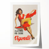 Vintage Vigorelli Sewing Machine Poster – Retro Italian Advertising Art