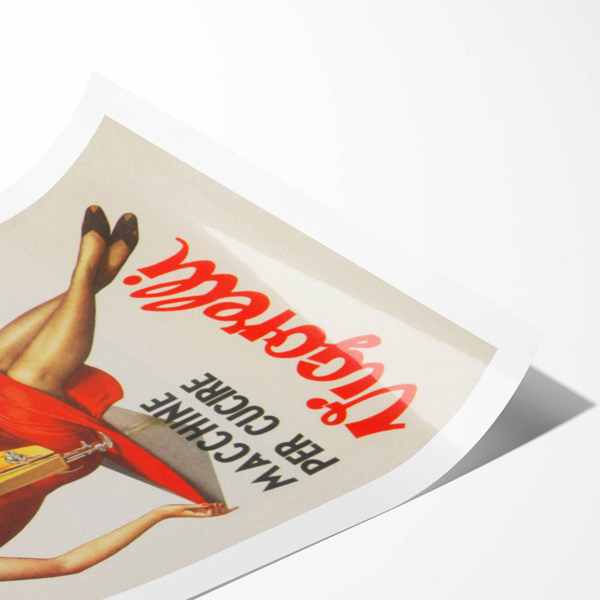Vintage Vigorelli Sewing Machine Poster – Retro Italian Advertising Art
