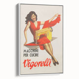 Vintage Vigorelli Sewing Machine Poster – Retro Italian Advertising Art