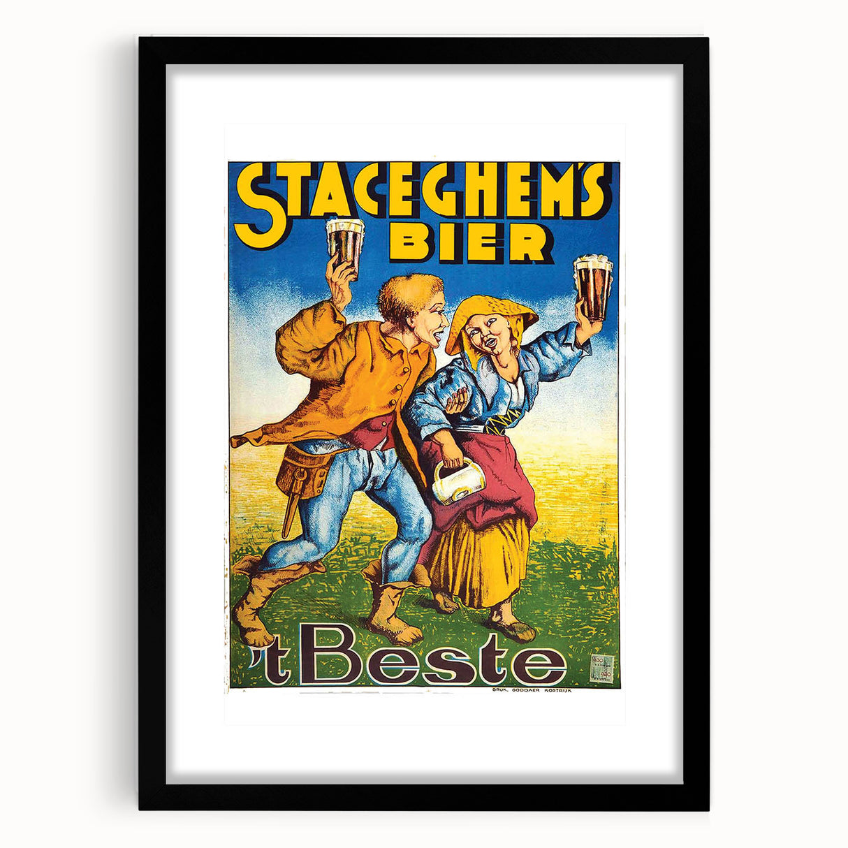 Vintage Advertising Poster - Staceghems Bier Retro Wall Art