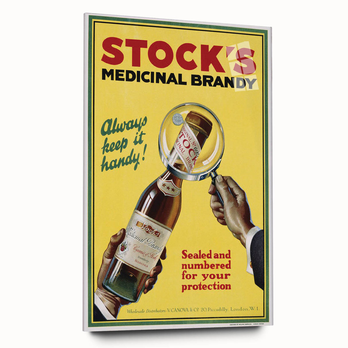 Vintage Advertising Poster - Stock's Brandy Retro Wall Art