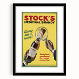 Vintage Advertising Poster - Stock's Brandy Retro Wall Art