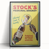 Vintage Advertising Poster - Stock's Brandy Retro Wall Art