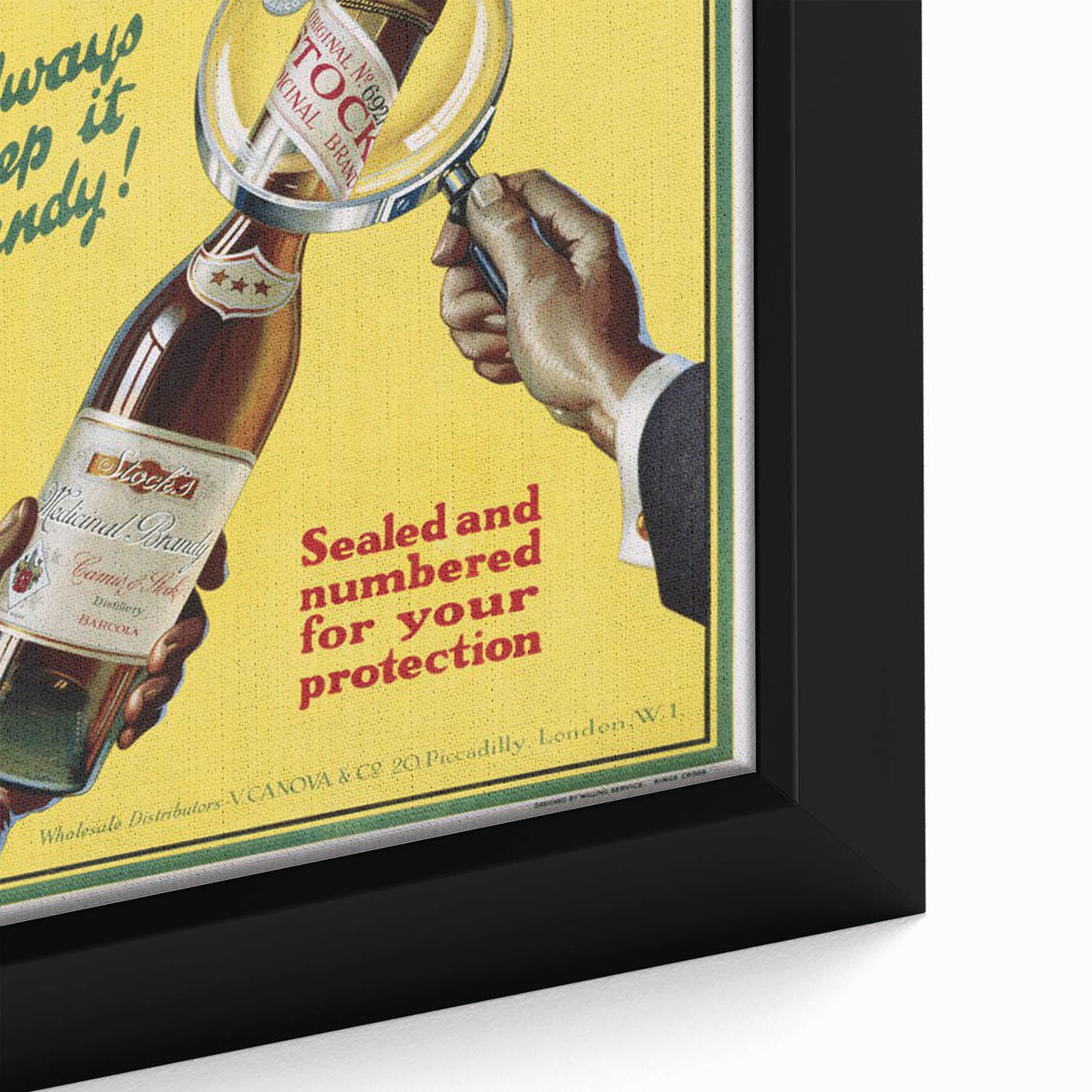 Vintage Advertising Poster - Stock's Brandy Retro Wall Art