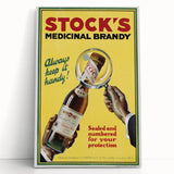 Vintage Advertising Poster - Stock's Brandy Retro Wall Art