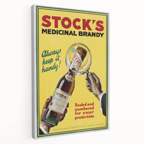 Vintage Advertising Poster - Stock's Brandy Retro Wall Art