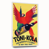 Vintage Advertising Poster - Toni-Kola Parrot Retro Wall Art